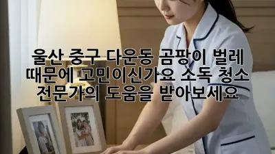 울산 중구 다운동 곰팡이, 벌레 때문에 고민이신가요? 소독 청소 전문가의 도움을 받아보세요!